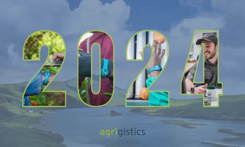 2024 graphic with agricultural and worker imagery over a landscape background and agrigistics branding